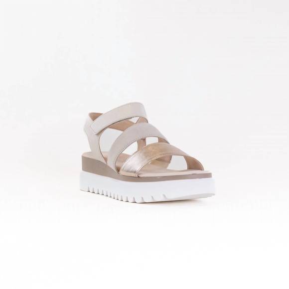 NEW GABOR women's wedge sandal in white/ metallic